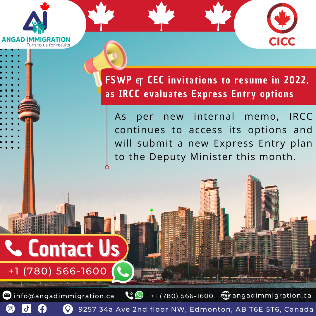 FSWP and CEC invitations to resume in 2022, as IRCC evaluates Express Entry  options