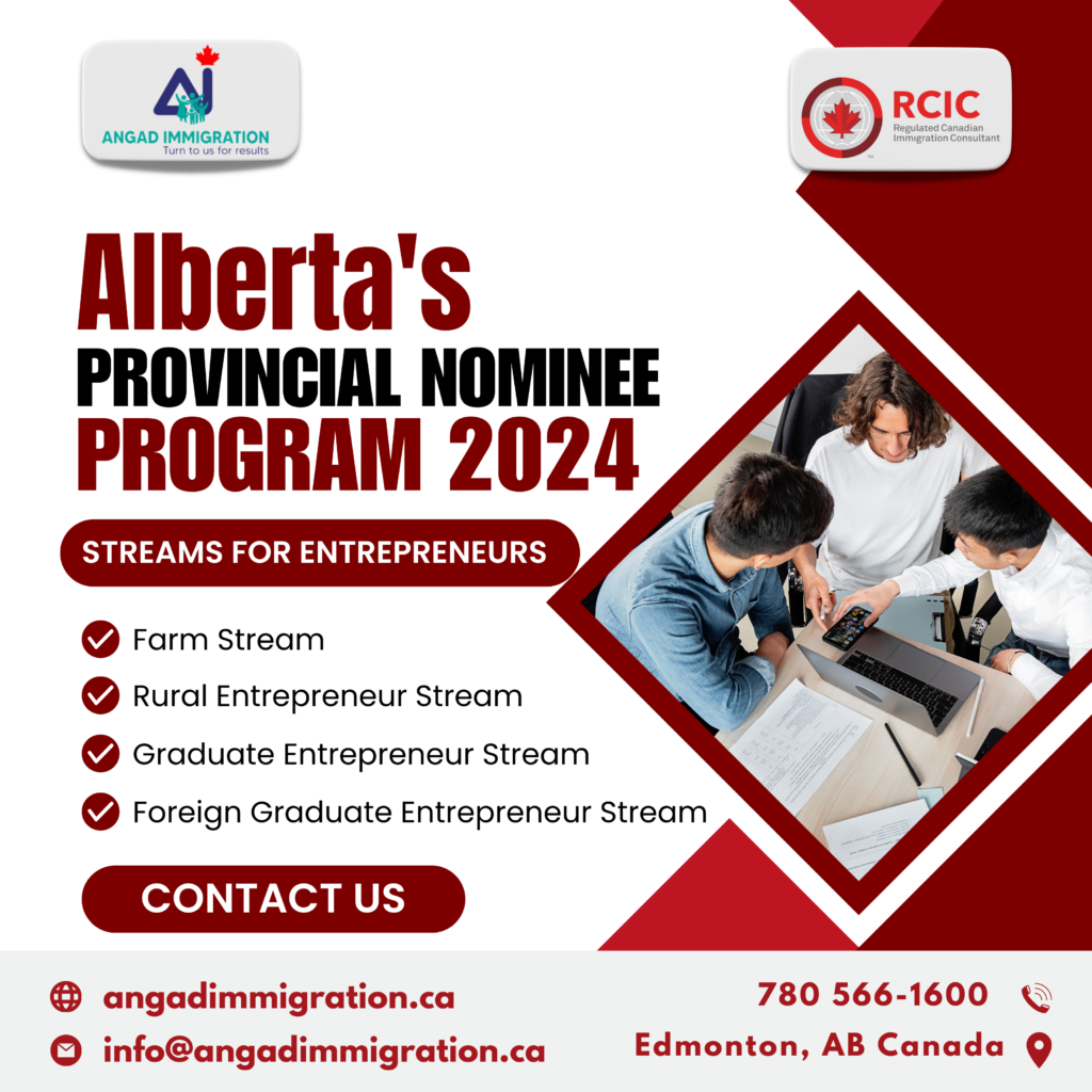 Alberta Provincial Nominee Programs 2024 (AINP): Streams for Entrepreneurs